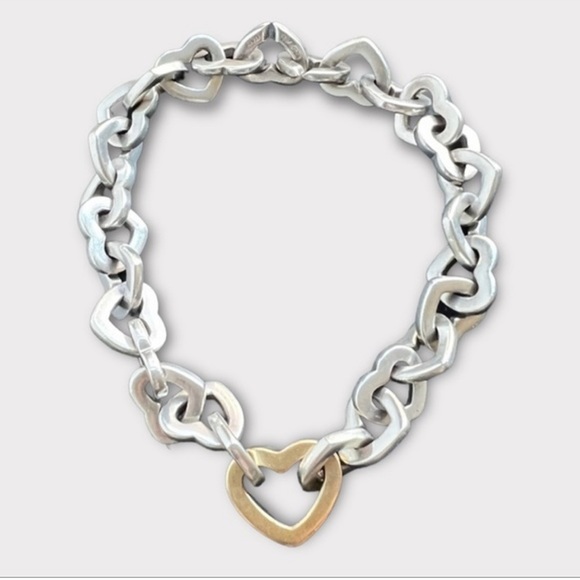 Tiffany & Co. 2000 Retired Vintage Interlocking Hearts 925 Silver Bracelet - Picture 2 of 9